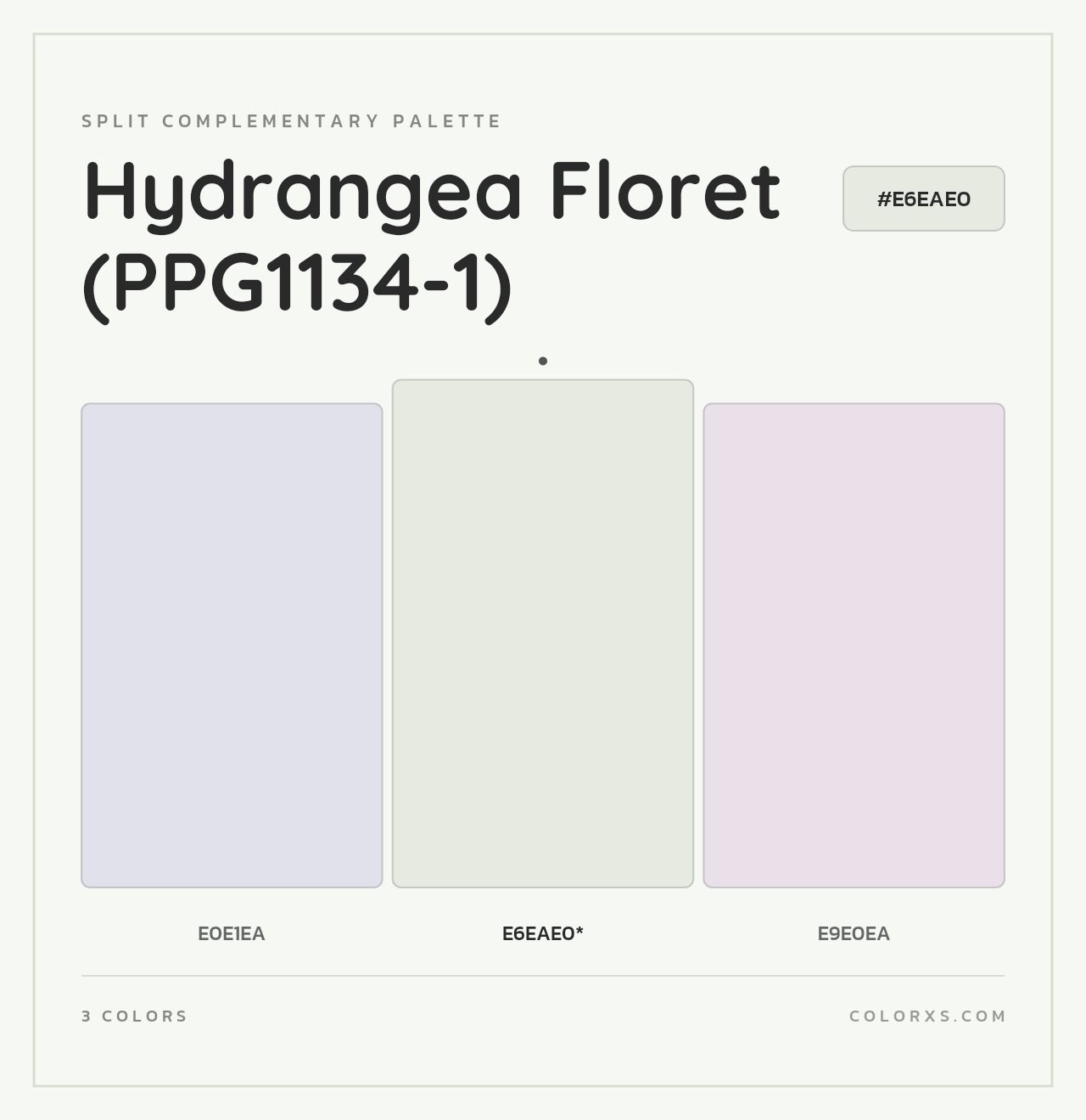 Hydrangea Floret (PPG1134-1) - Split-Complementary Color Palette