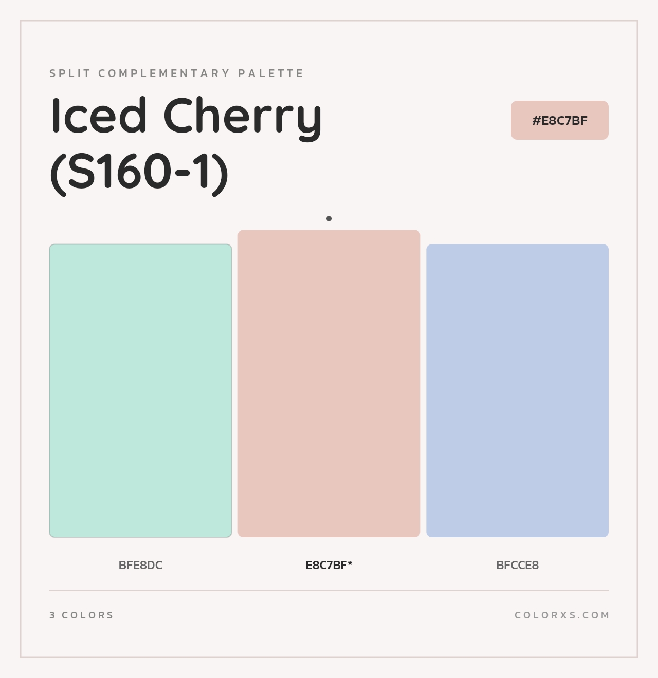 Iced Cherry (S160-1) - Split-Complementary Color Palette