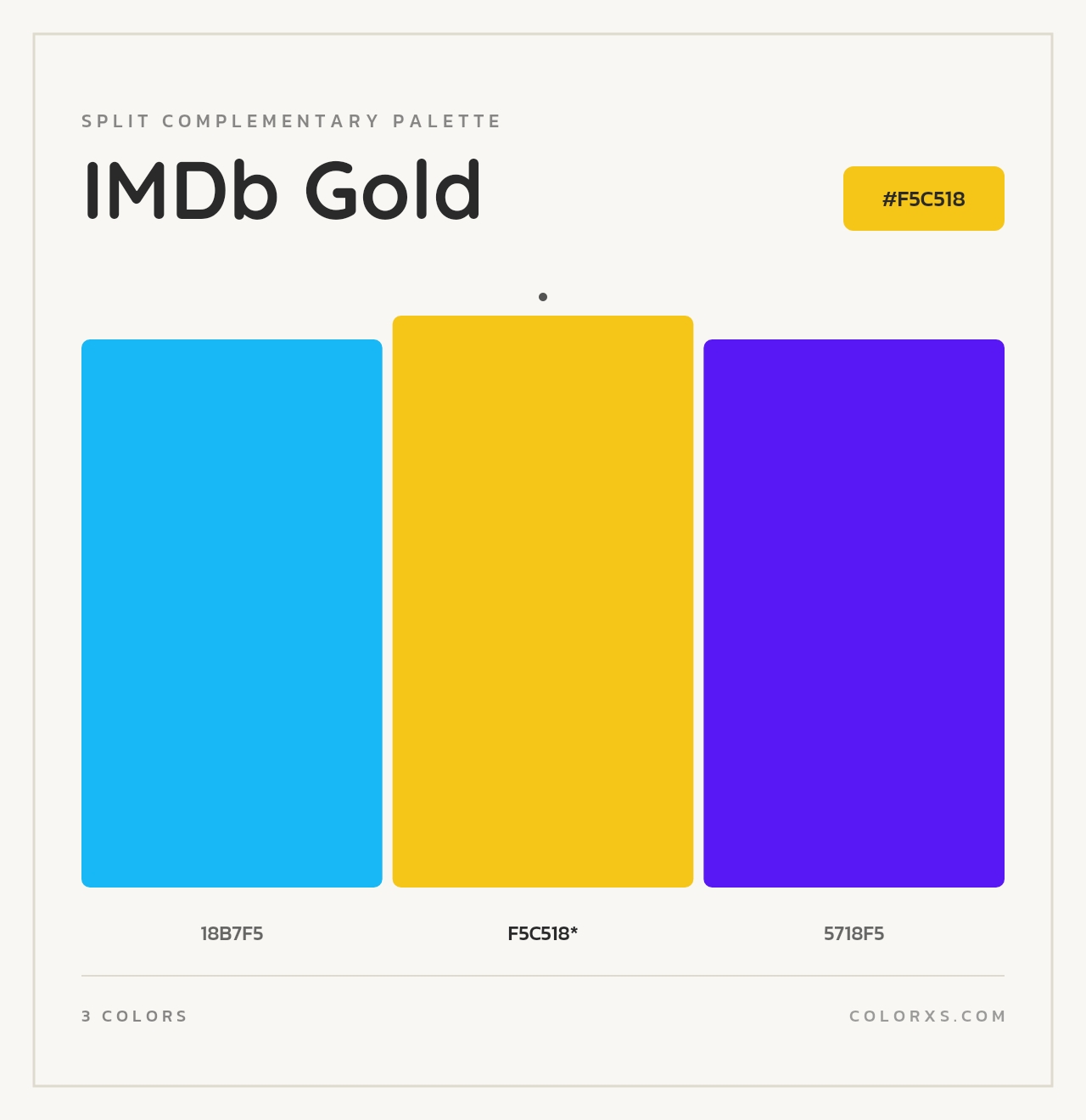 IMDb Gold - Split-Complementary Color Palette