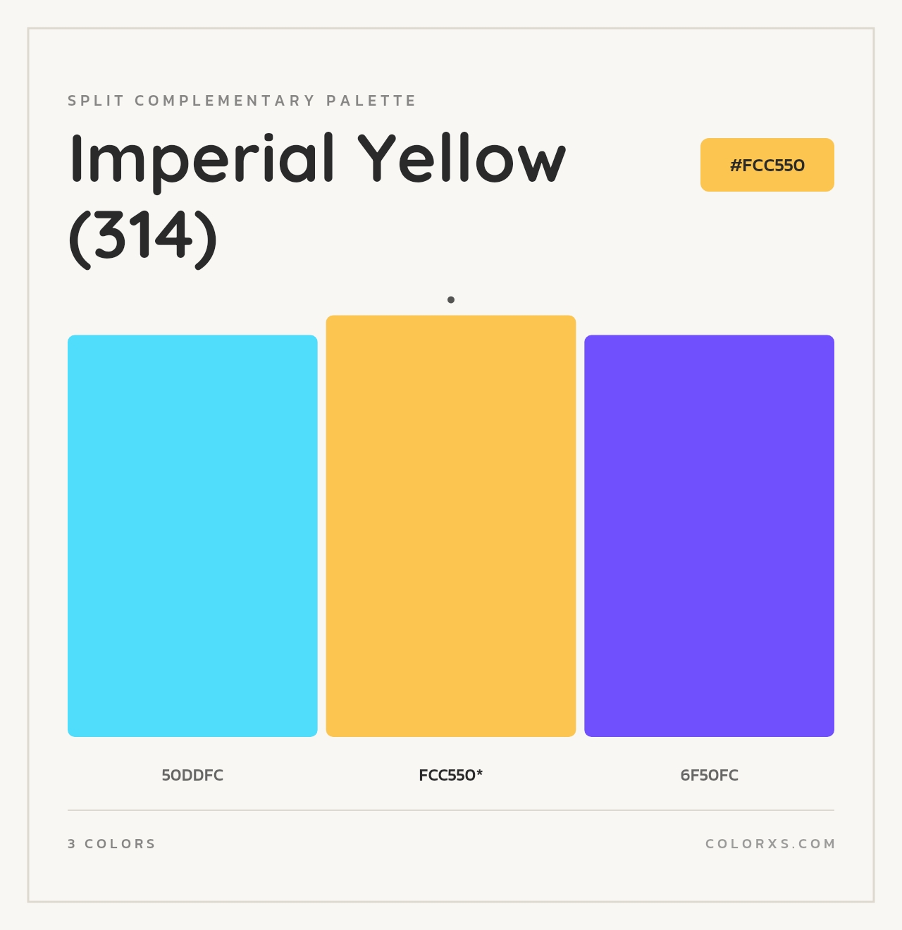 Imperial Yellow (314) - Split-Complementary Color Palette