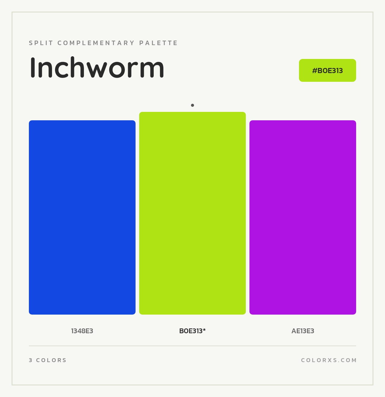 Inchworm - Split-Complementary Color Palette