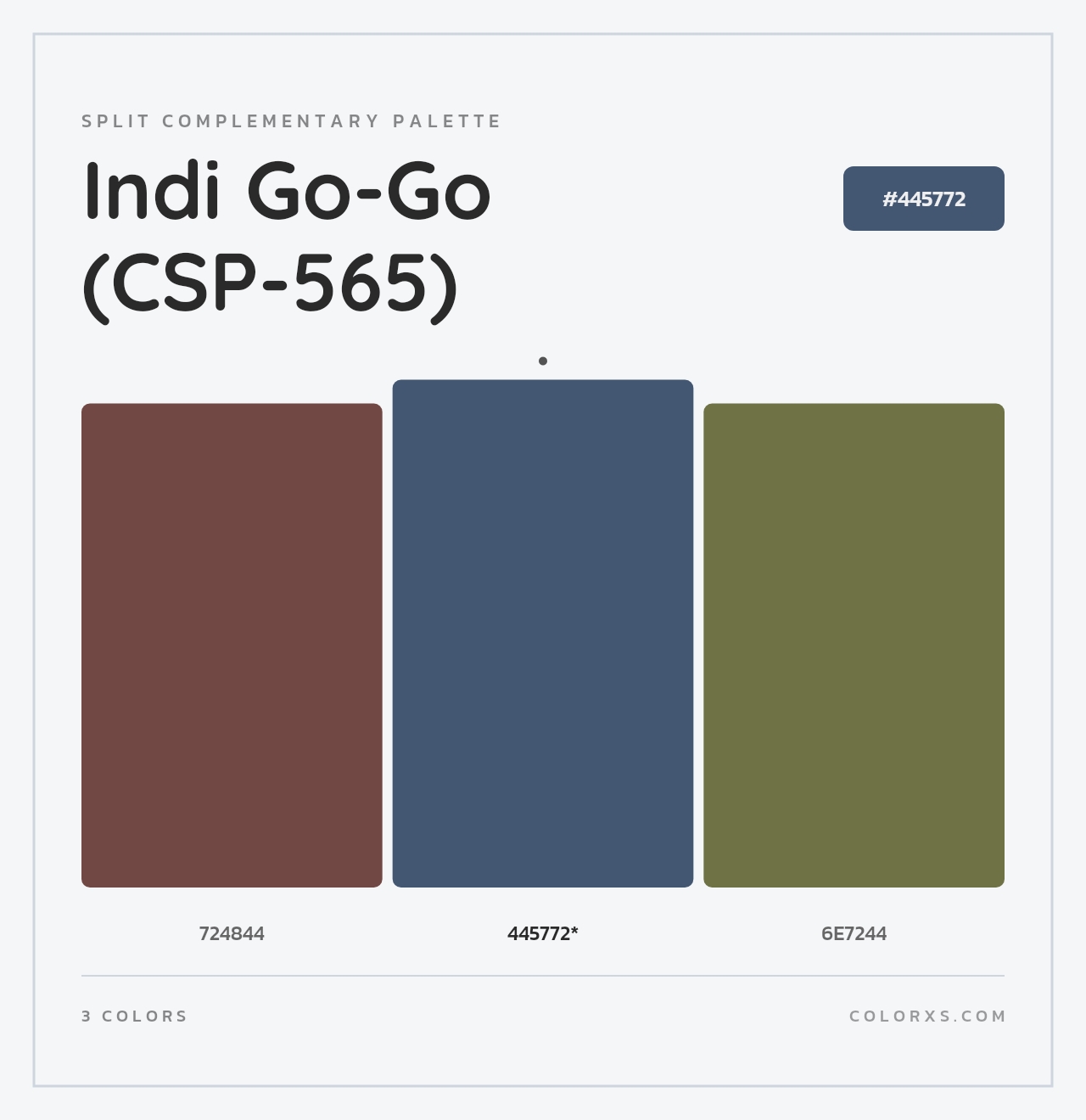 Indi Go-Go (CSP-565) - Split-Complementary Color Palette