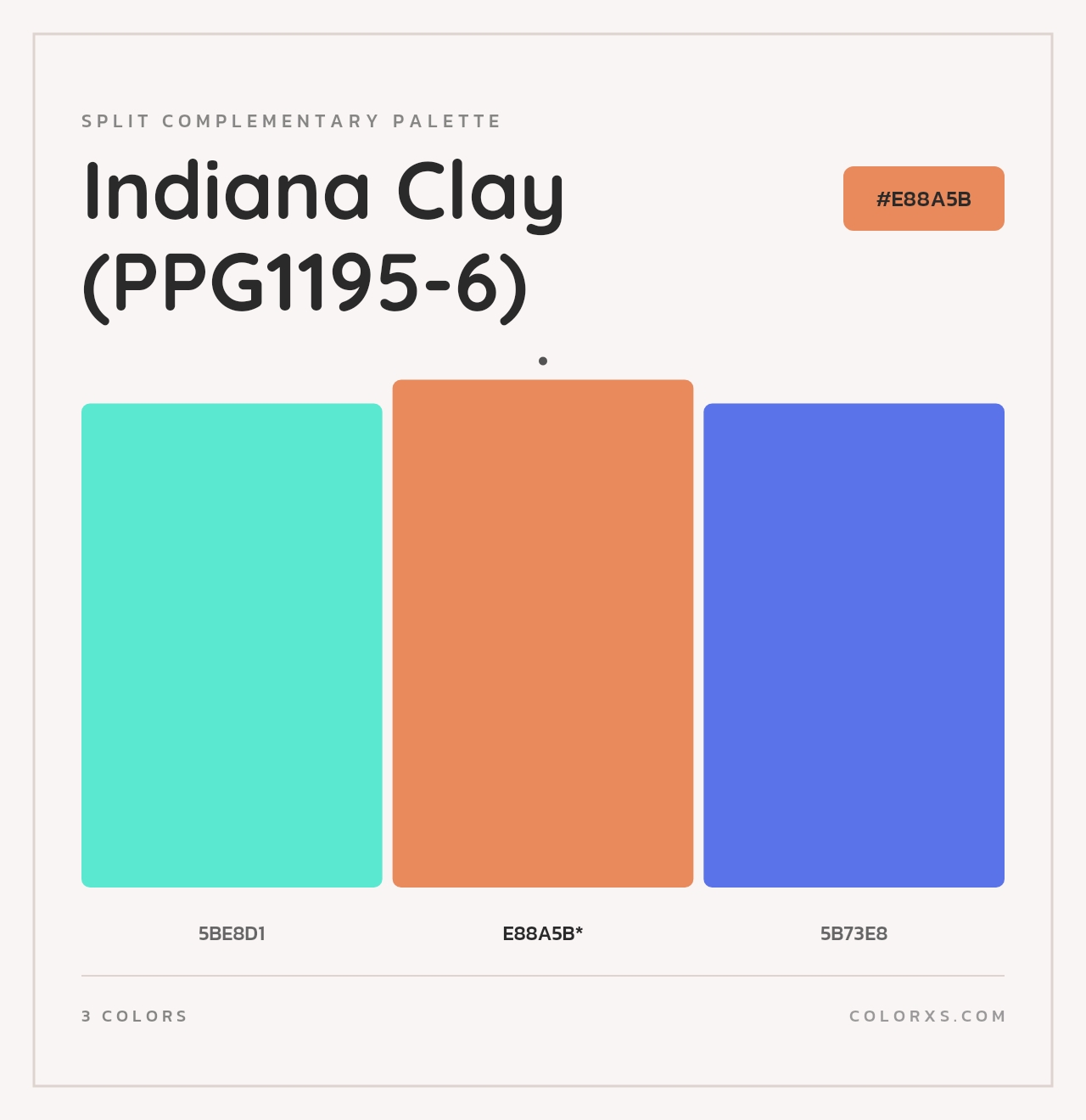 Indiana Clay (PPG1195-6) - Split-Complementary Color Palette