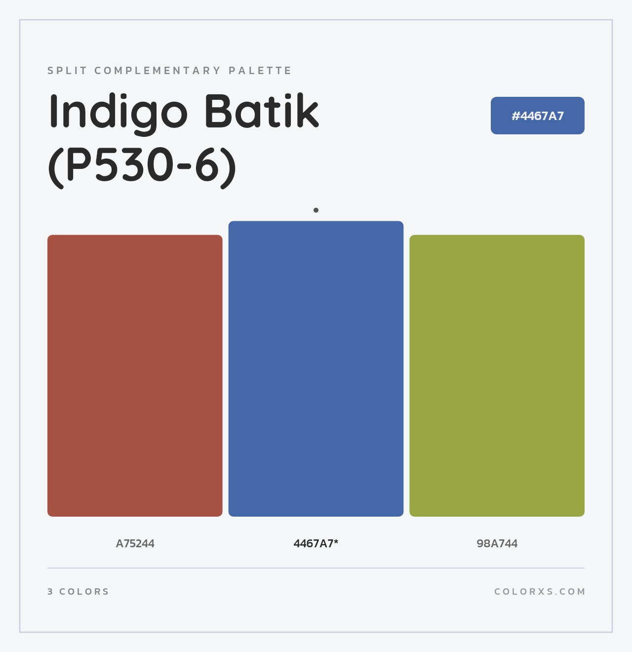 Indigo Batik (P530-6) - Split-Complementary Color Palette