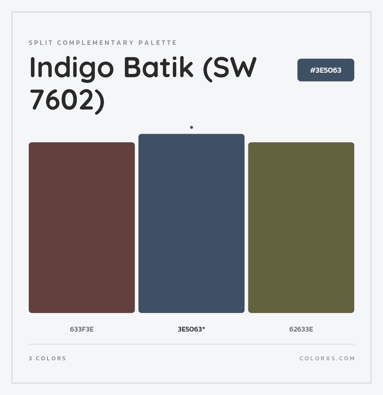 Indigo Batik (SW 7602) - Split-Complementary Color Palette