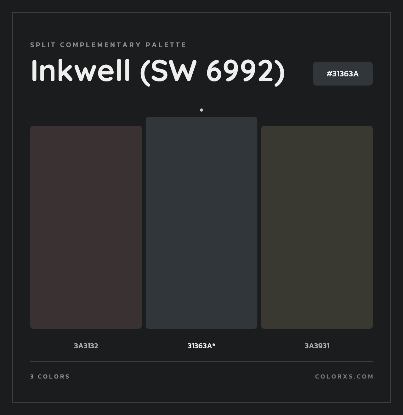 Inkwell (SW 6992) - Split-Complementary Color Palette
