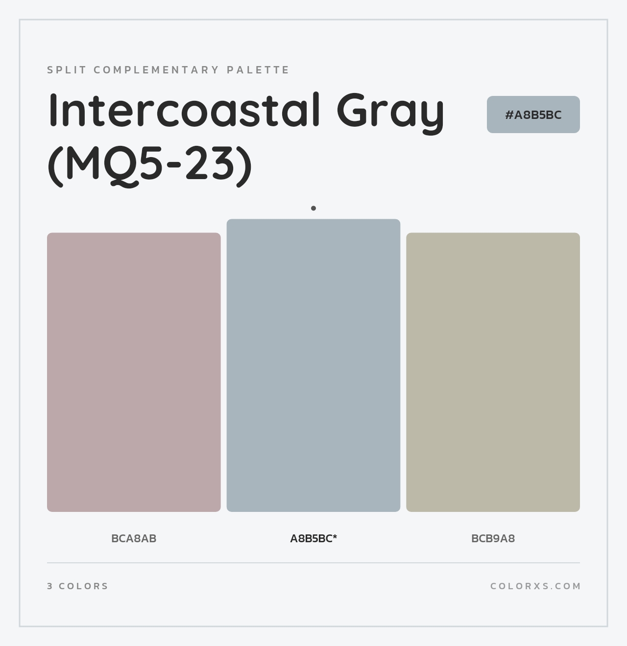Intercoastal Gray (MQ5-23) - Split-Complementary Color Palette