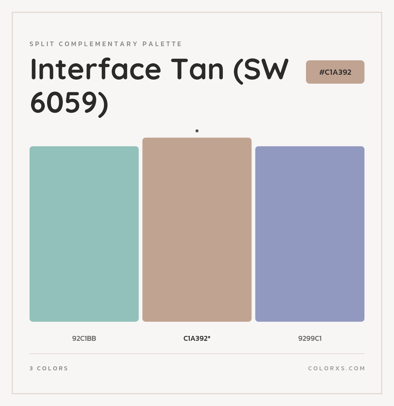 Interface Tan (SW 6059) - Split-Complementary Color Palette