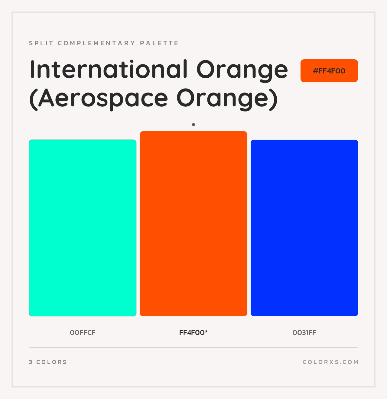 International Orange (Aerospace Orange) - Split-Complementary Color Palette