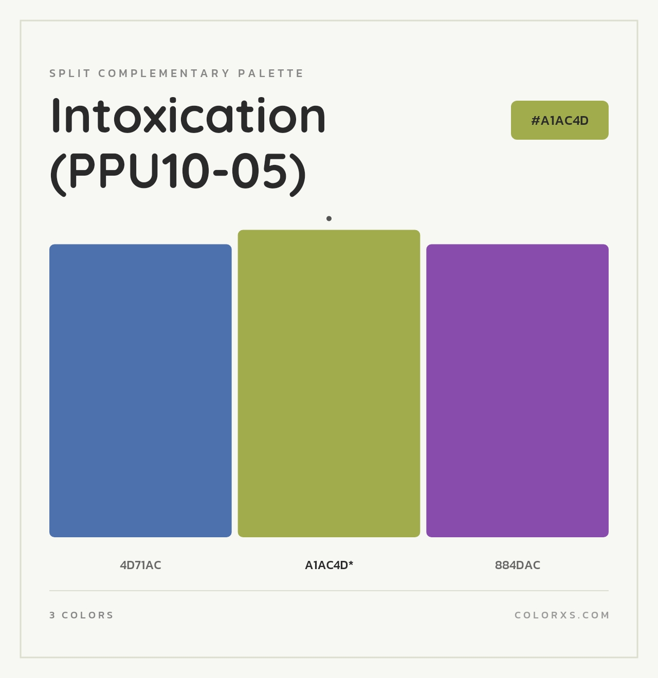 Intoxication (PPU10-05) - Split-Complementary Color Palette