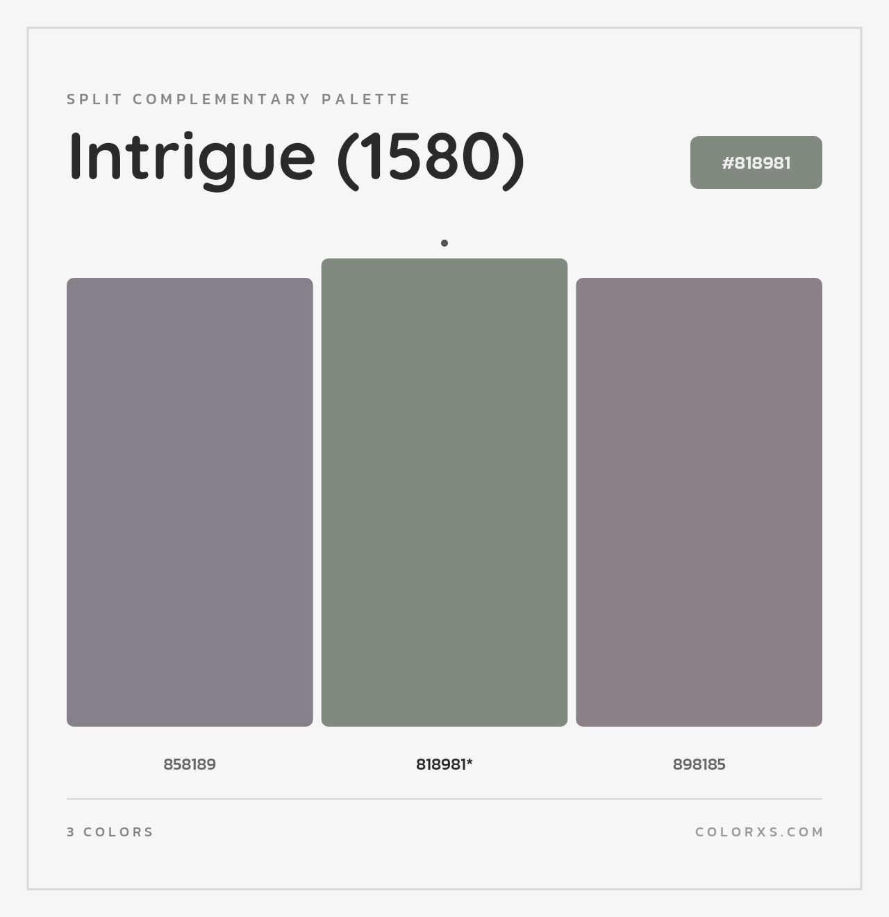 Intrigue (1580) - Split-Complementary Color Palette