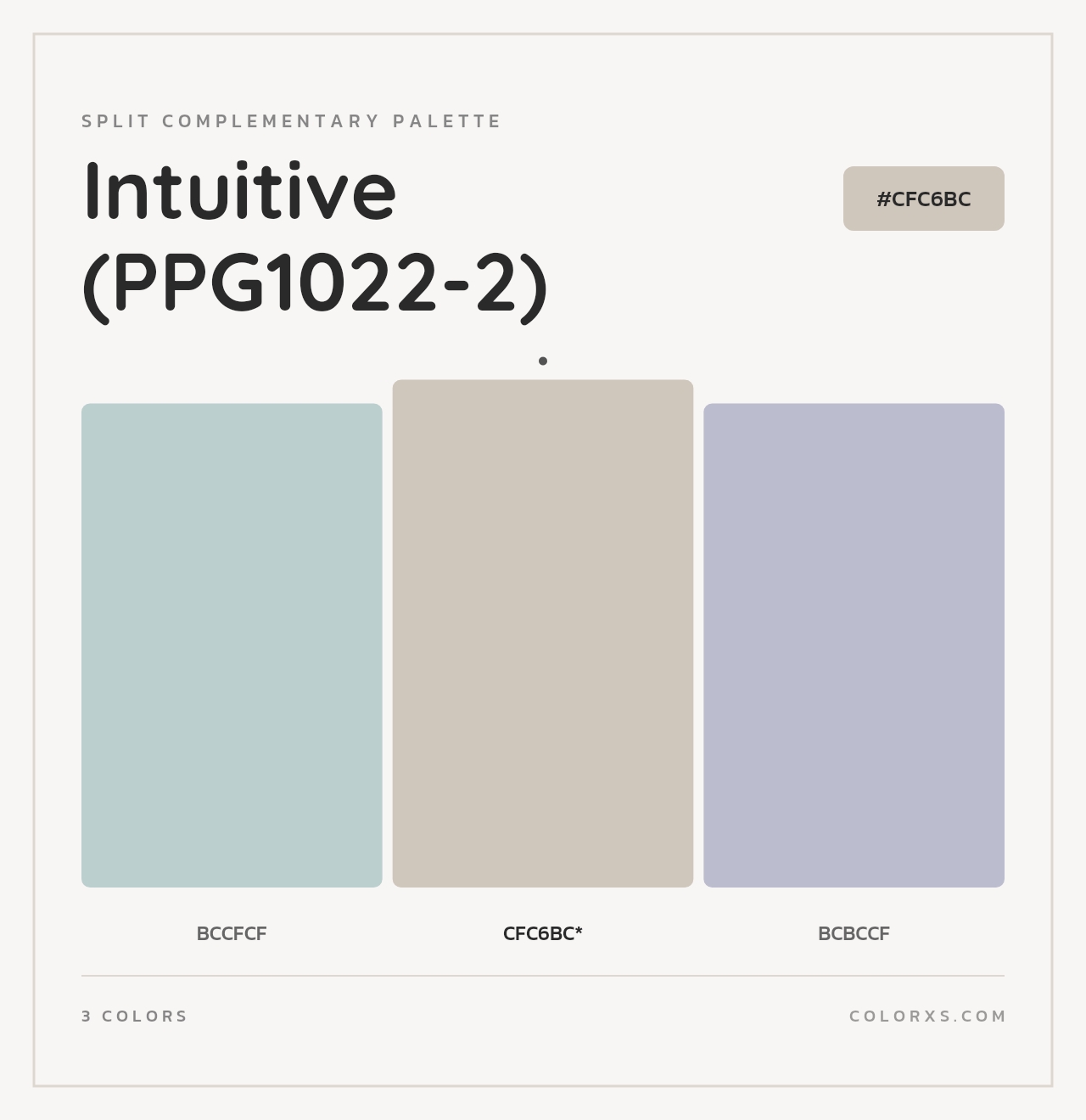 Intuitive (PPG1022-2) - Split-Complementary Color Palette
