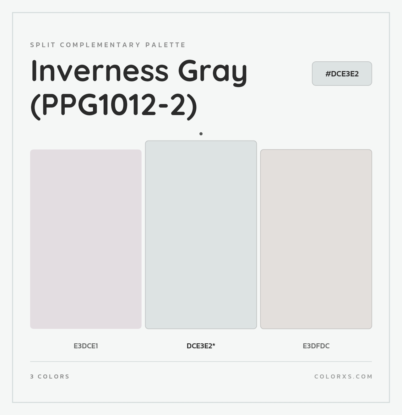 Inverness Gray (PPG1012-2) - Split-Complementary Color Palette