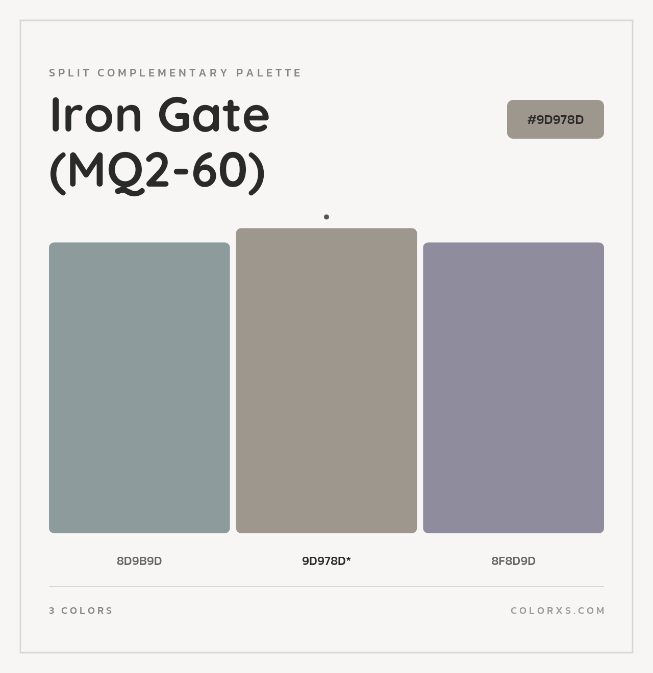 Iron Gate (MQ2-60) - Split-Complementary Color Palette