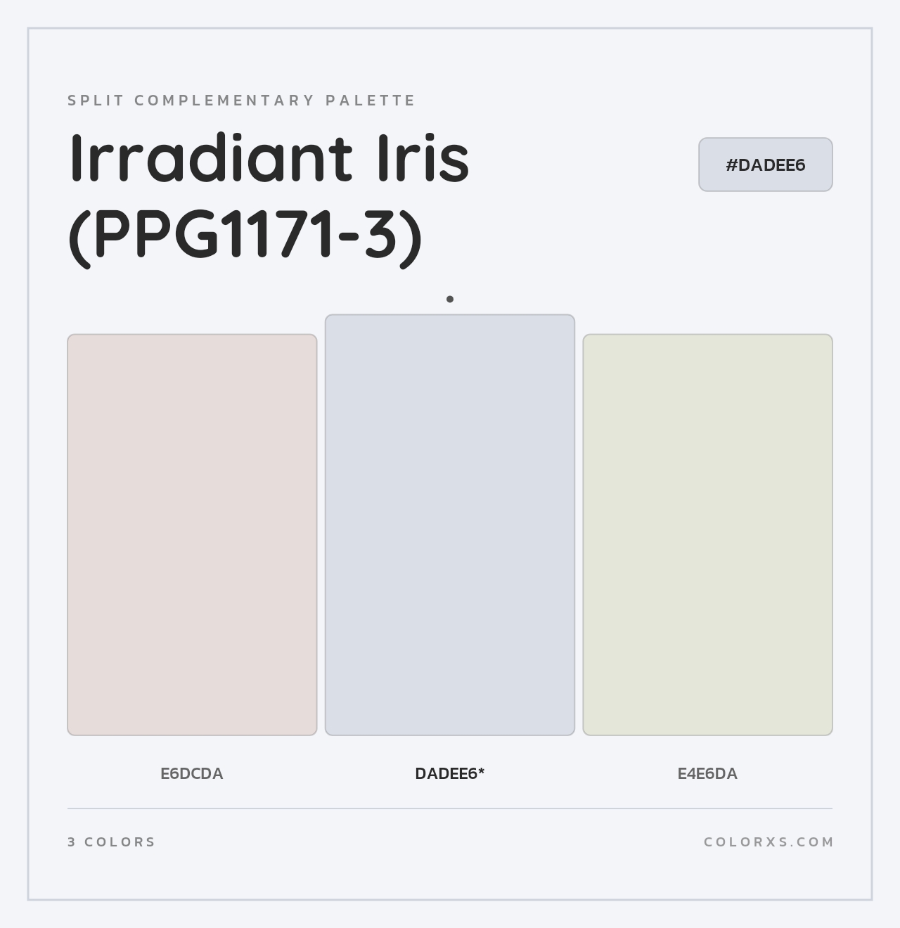 Irradiant Iris (PPG1171-3) - Split-Complementary Color Palette