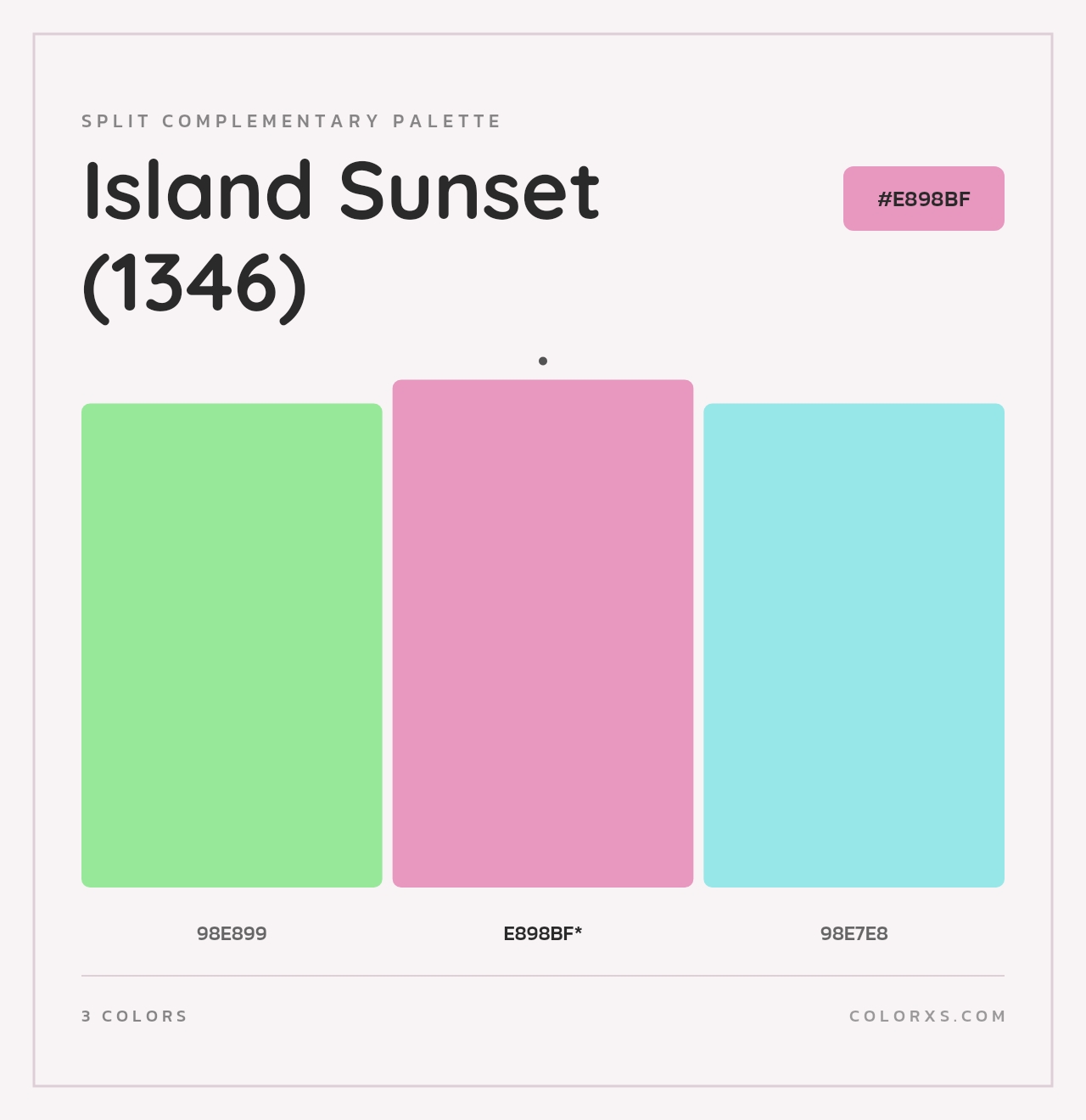 Island Sunset (1346) - Split-Complementary Color Palette