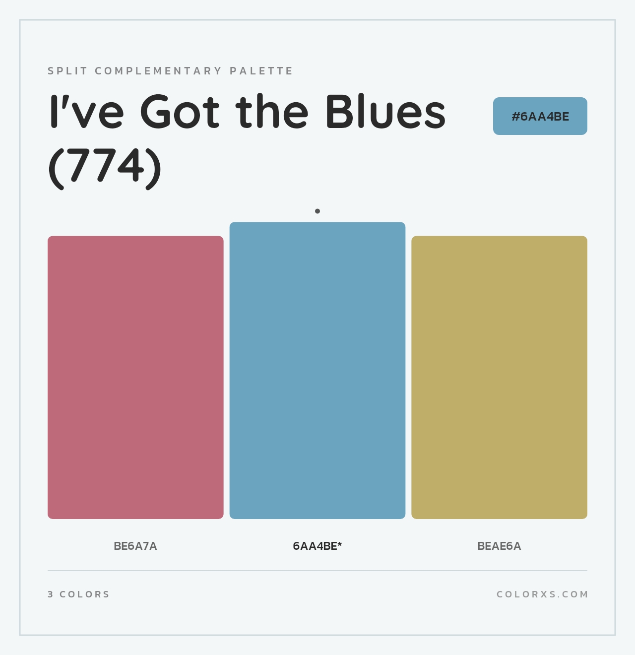 I've Got the Blues (774) - Split-Complementary Color Palette