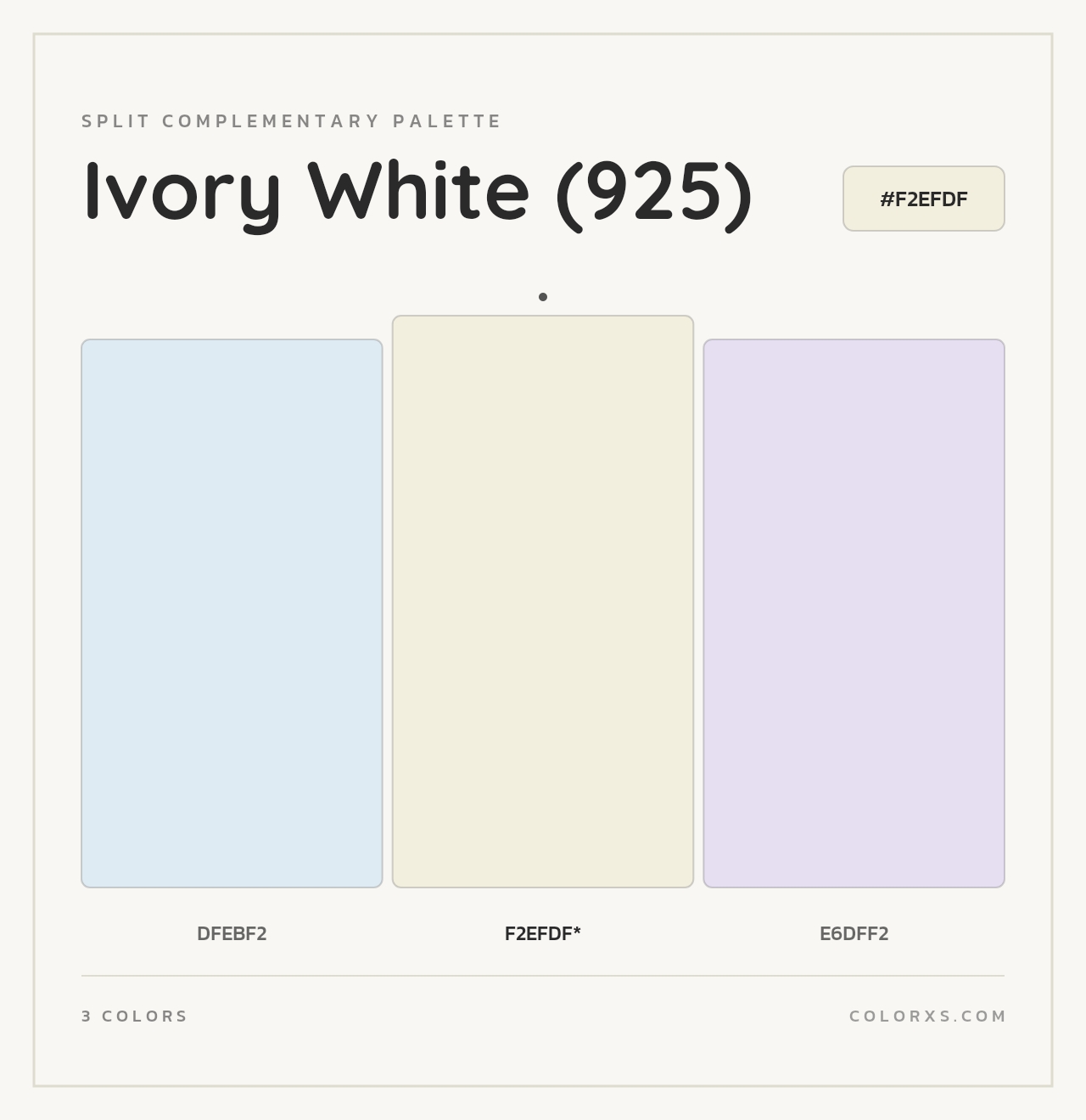 Ivory White (925) - Split-Complementary Color Palette