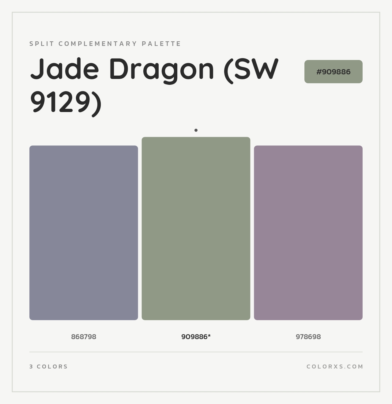 Jade Dragon (SW 9129) - Split-Complementary Color Palette