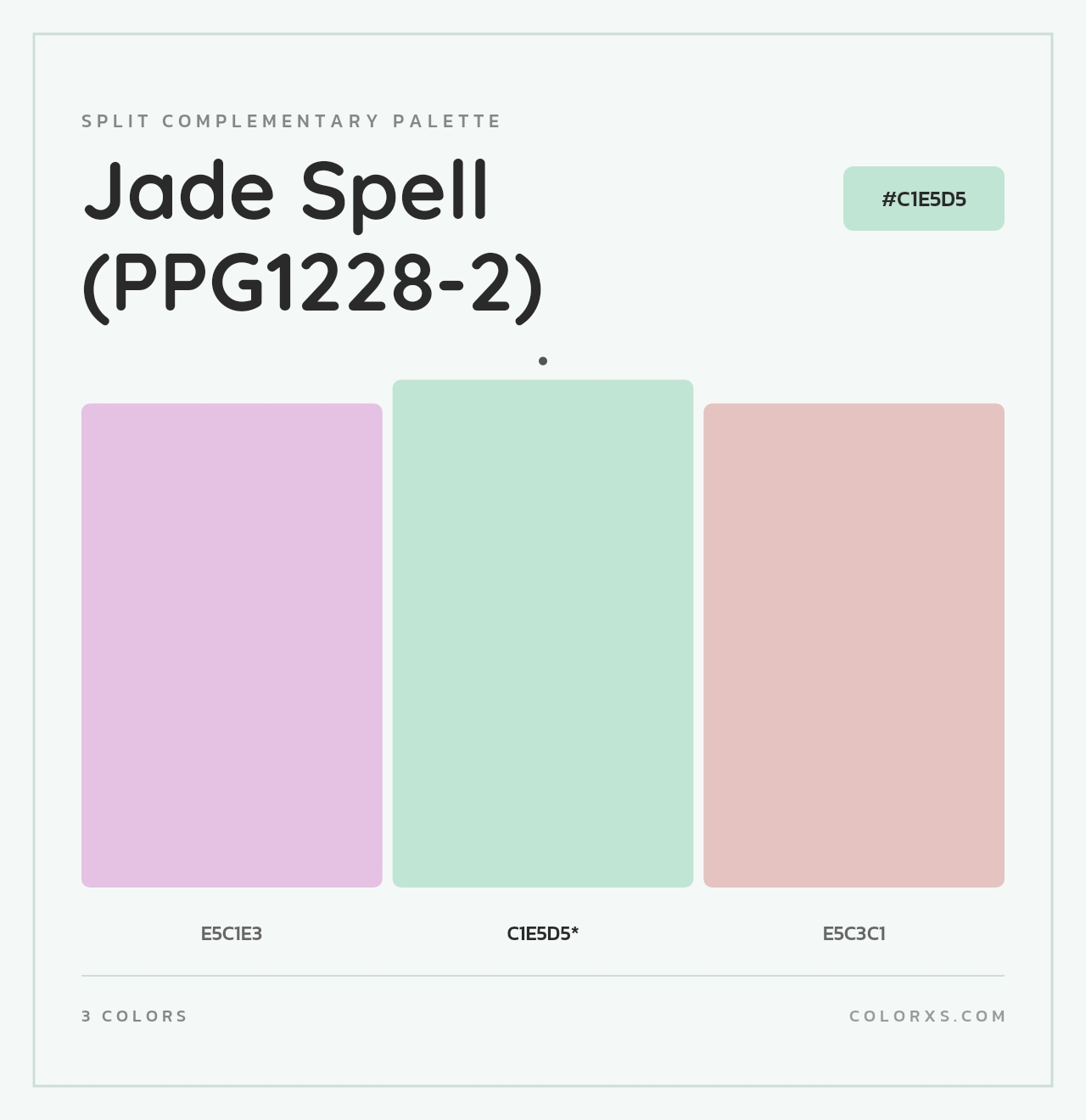 Jade Spell (PPG1228-2) - Split-Complementary Color Palette