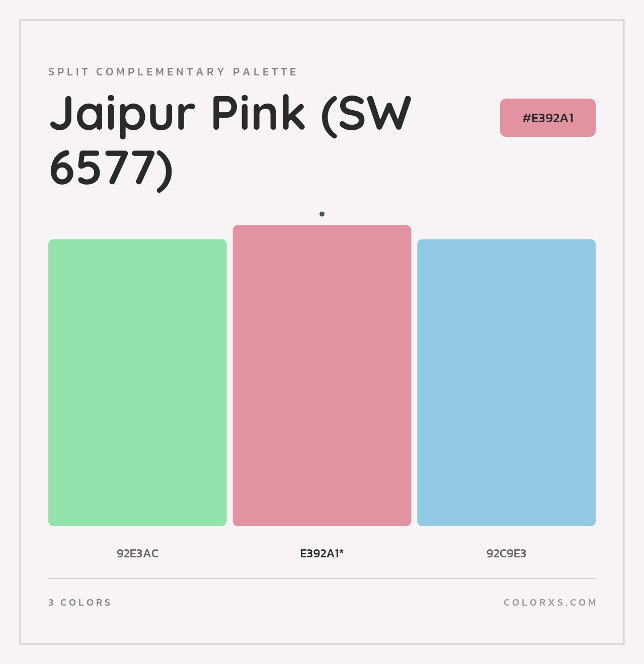Jaipur Pink (SW 6577) - Split-Complementary Color Palette