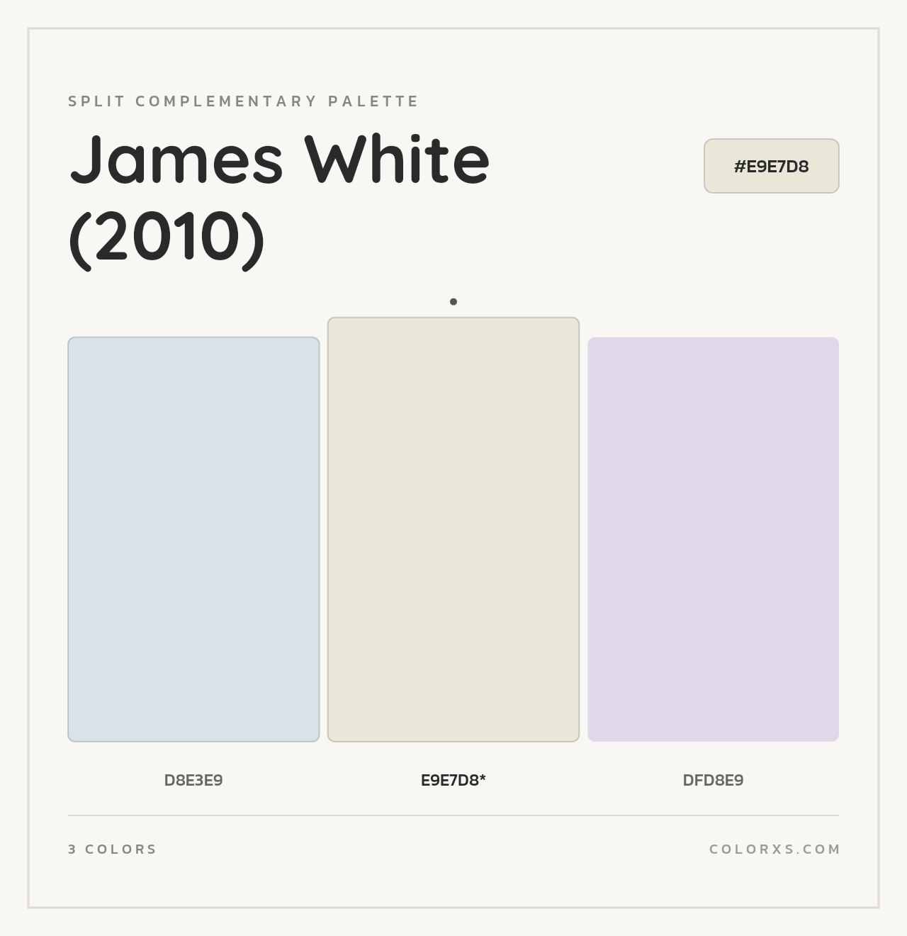James White (2010) - Split-Complementary Color Palette