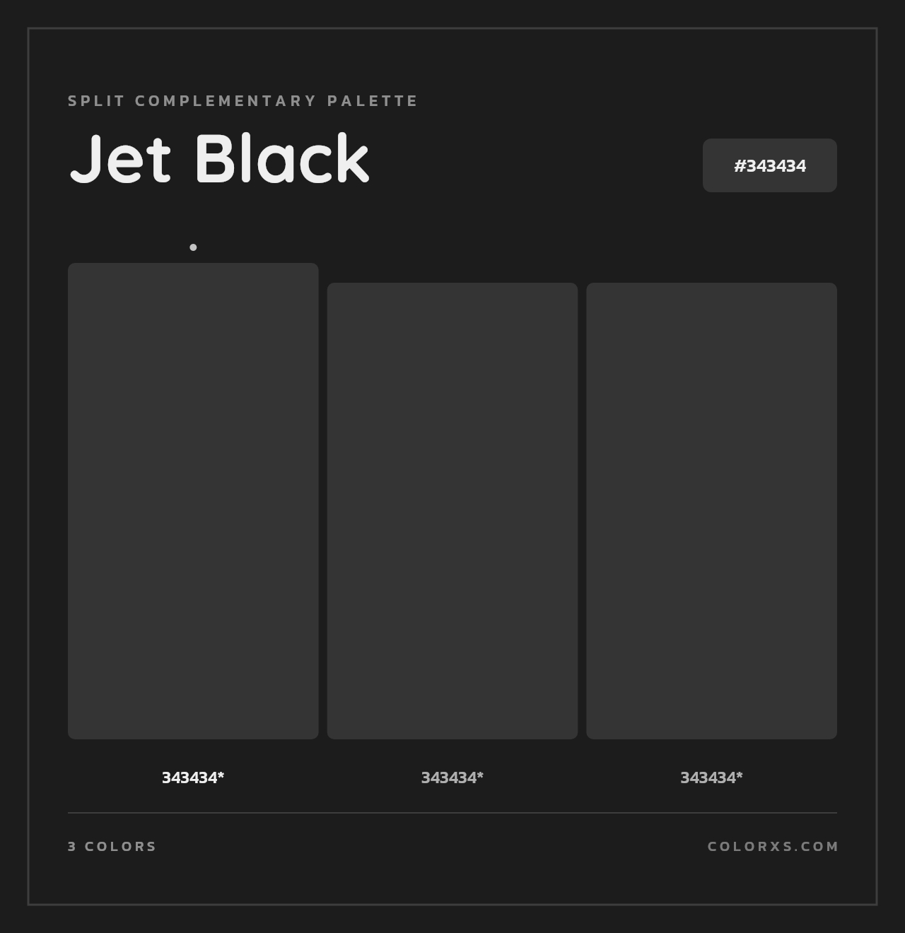 Jet Black - Split-Complementary Color Palette