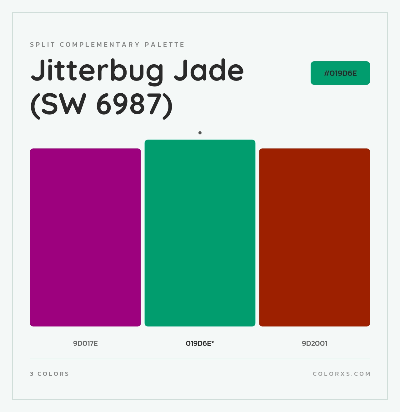Jitterbug Jade (SW 6987) - Split-Complementary Color Palette