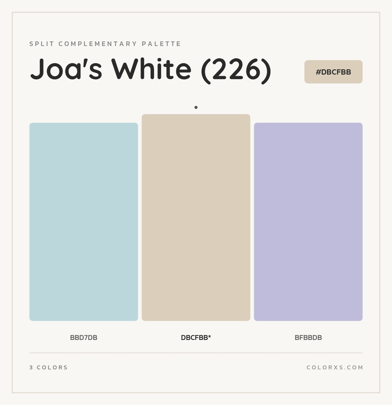 Joa's White (226) - Split-Complementary Color Palette