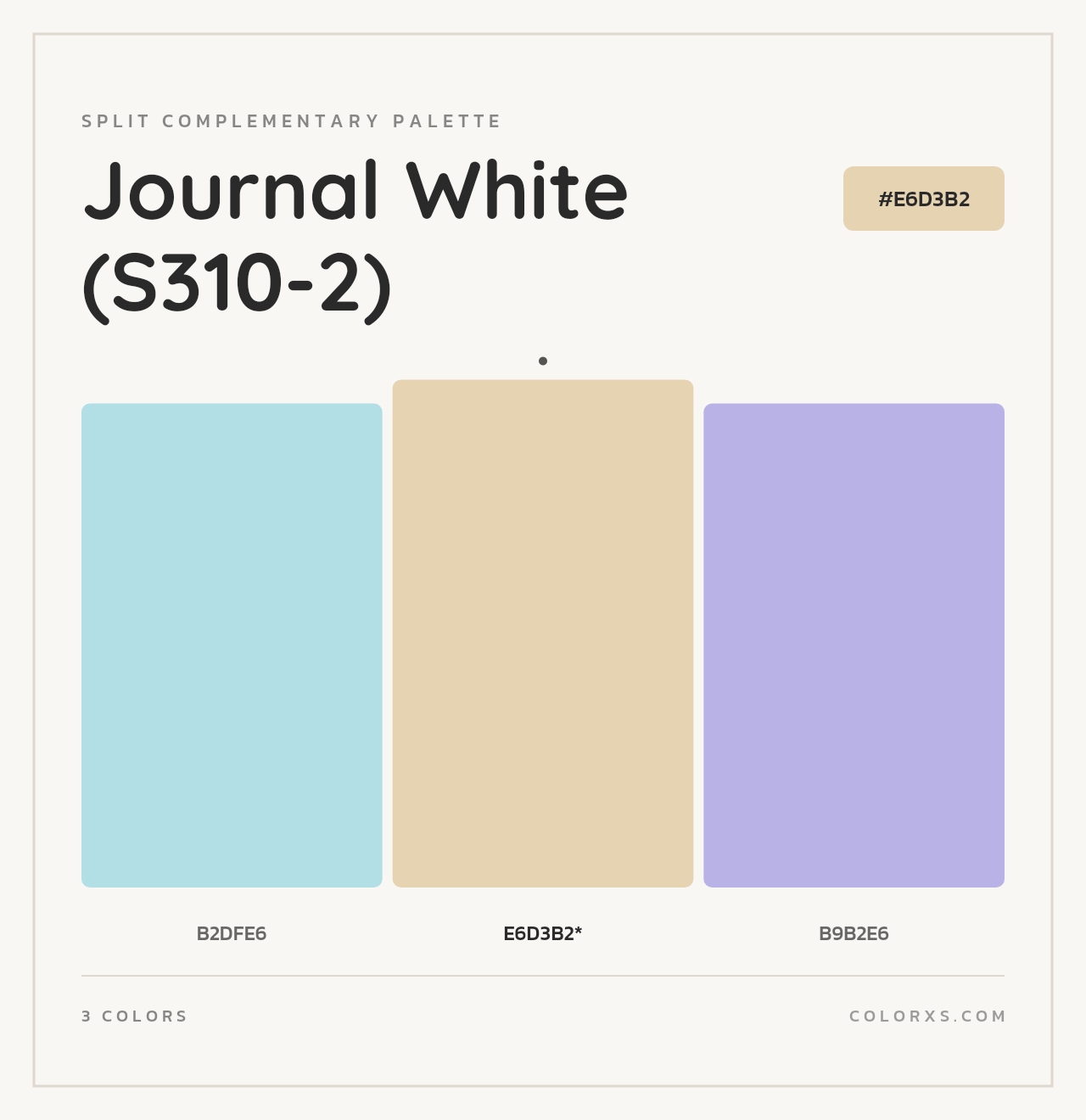 Journal White (S310-2) - Split-Complementary Color Palette