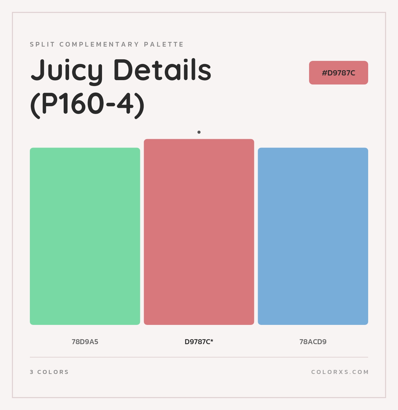 Juicy Details (P160-4) - Split-Complementary Color Palette