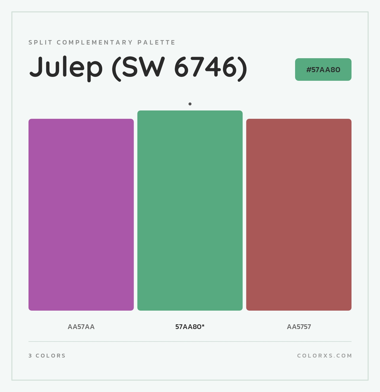 Julep (SW 6746) - Split-Complementary Color Palette