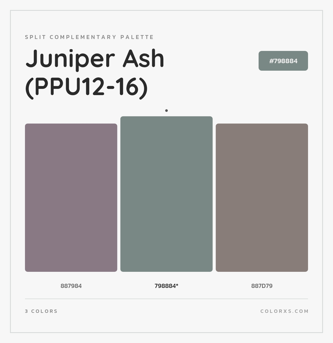 Juniper Ash (PPU12-16) - Split-Complementary Color Palette
