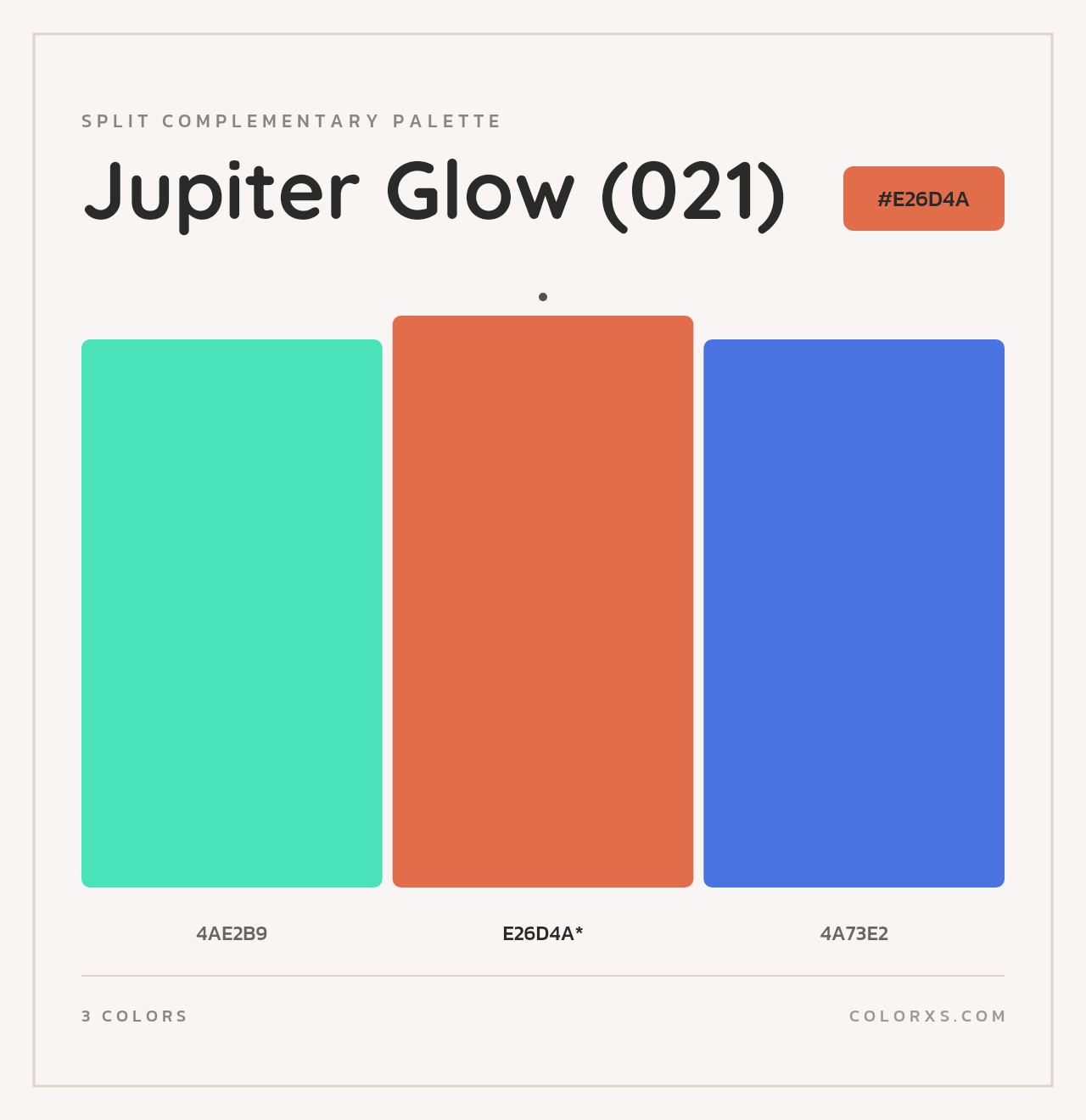 Jupiter Glow (021) - Split-Complementary Color Palette