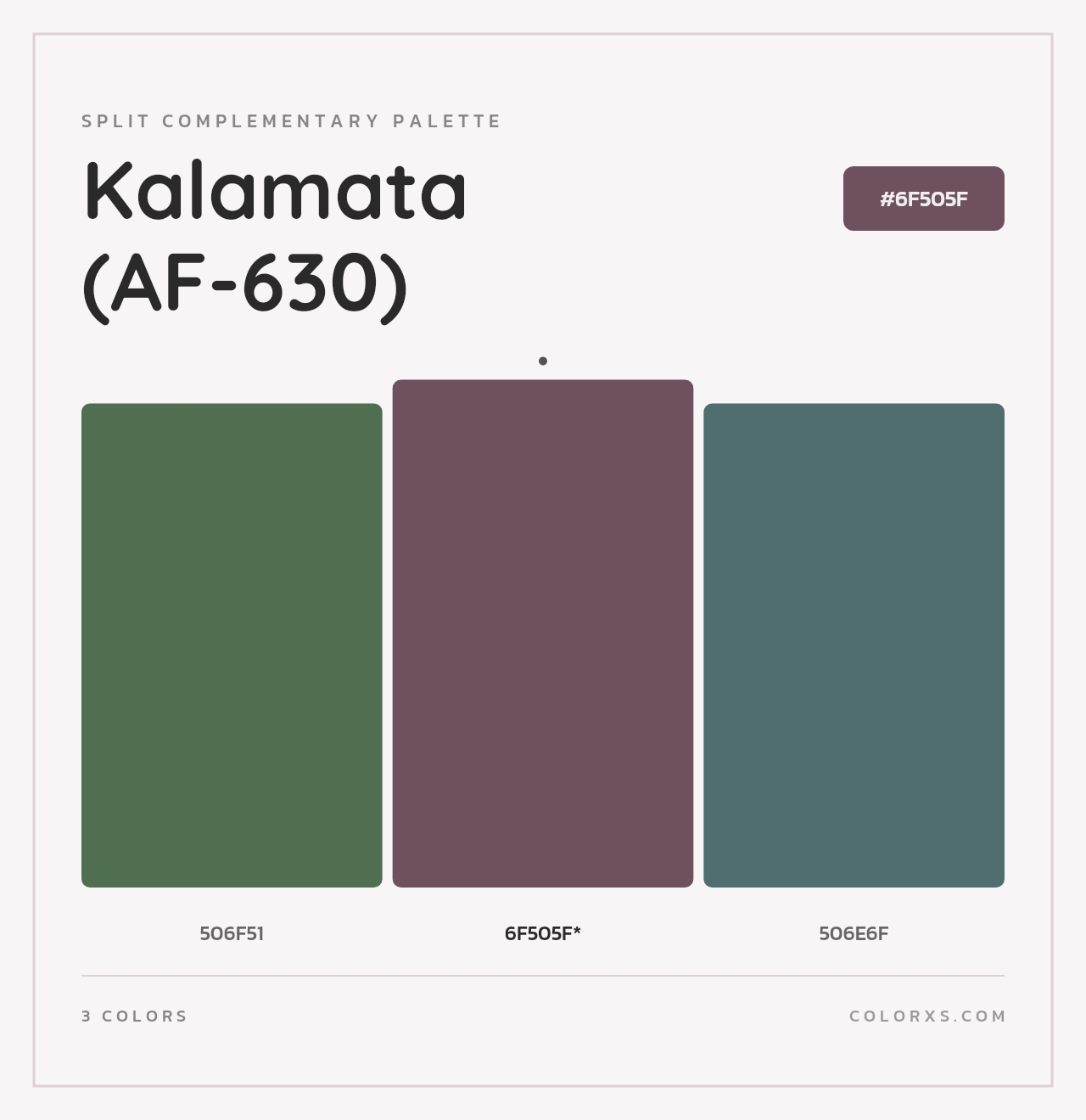 Kalamata (AF-630) - Split-Complementary Color Palette