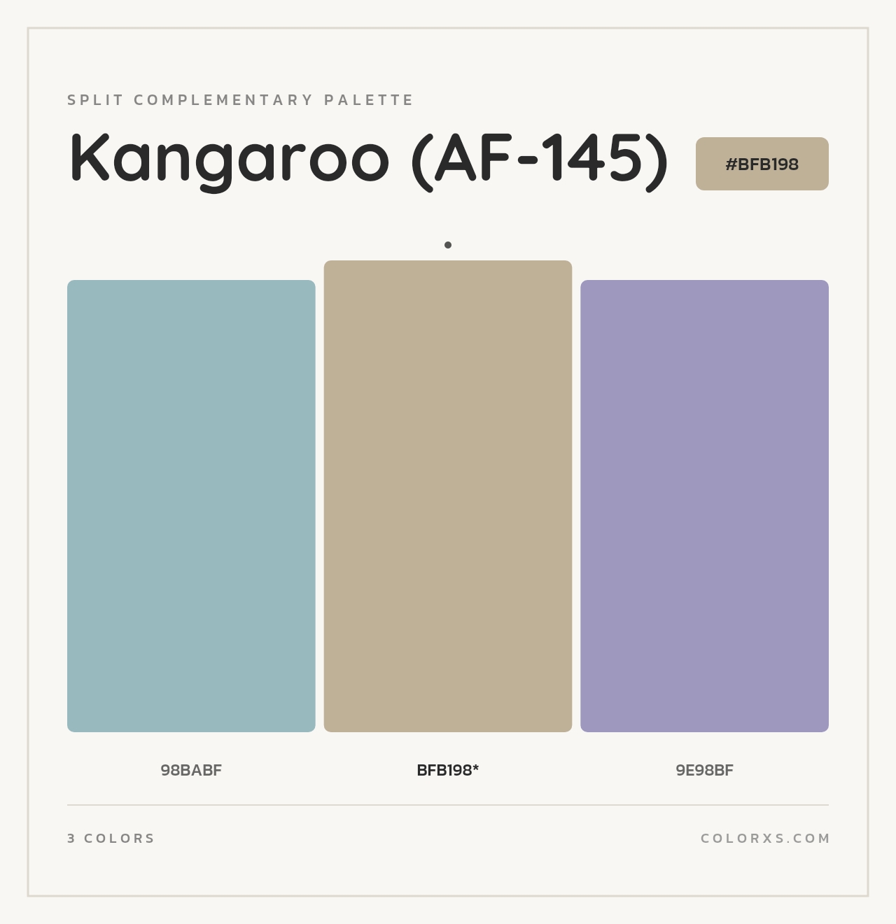 Kangaroo (AF-145) - Split-Complementary Color Palette