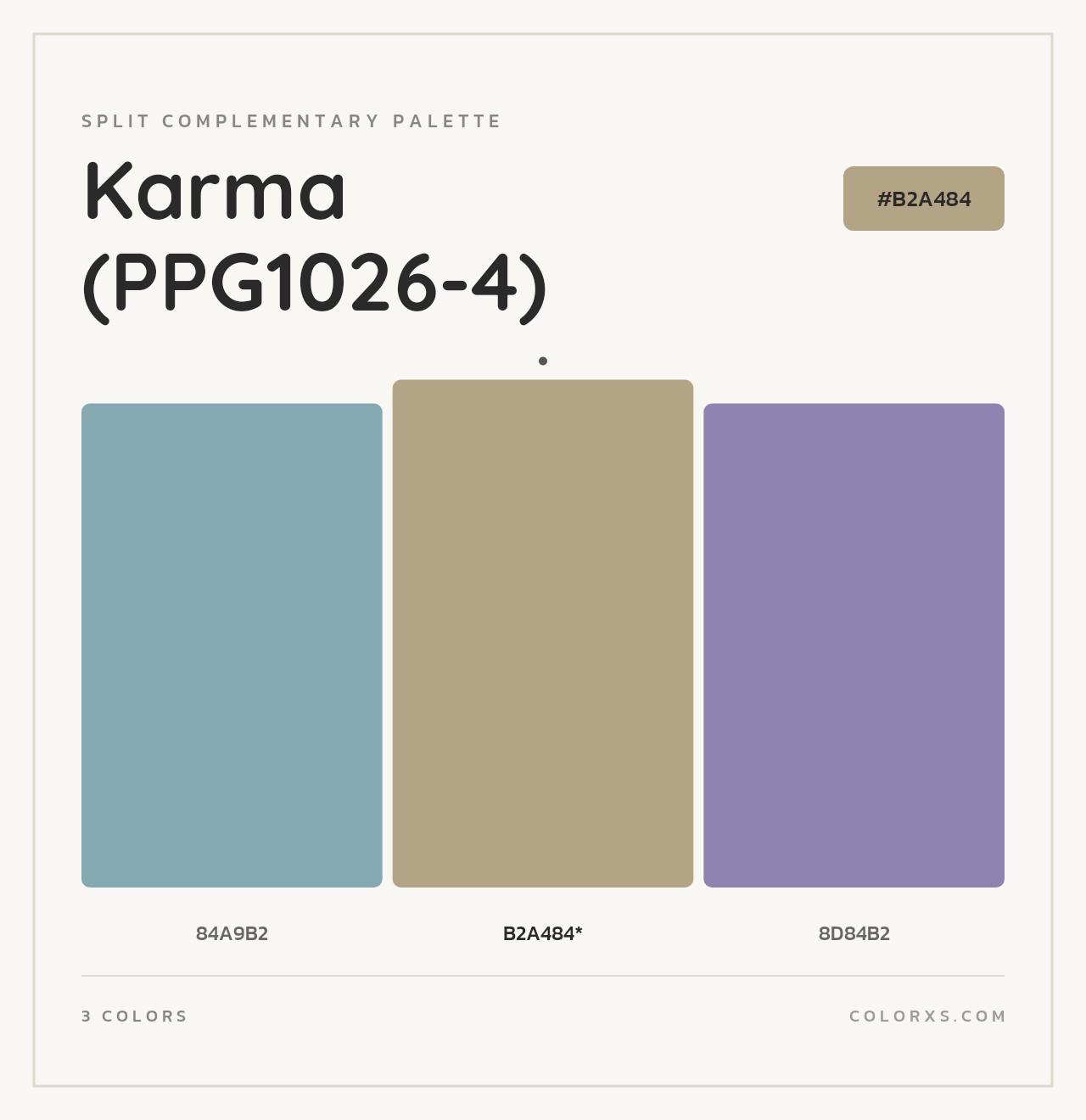 Karma (PPG1026-4) - Split-Complementary Color Palette