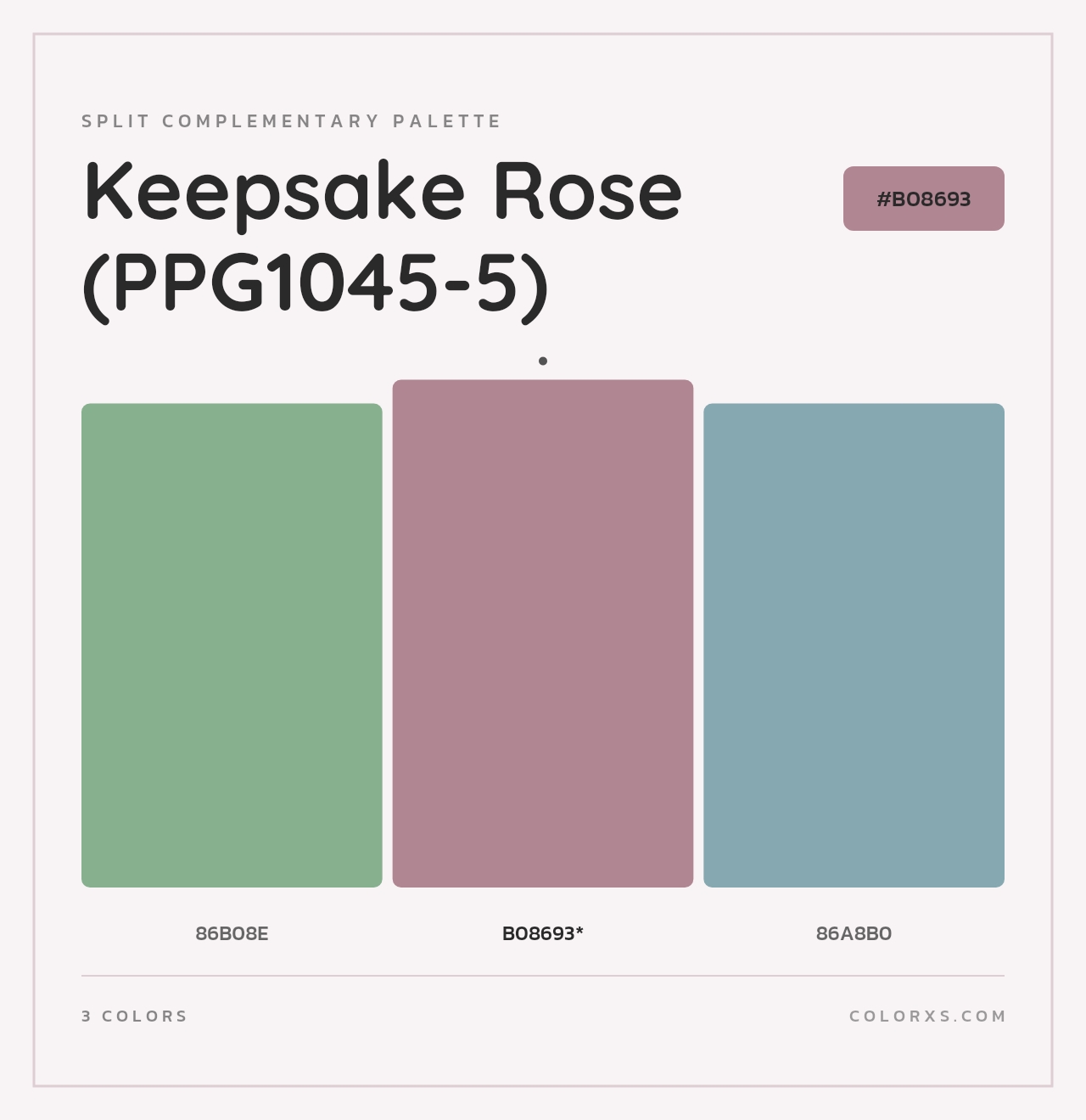 Keepsake Rose (PPG1045-5) - Split-Complementary Color Palette