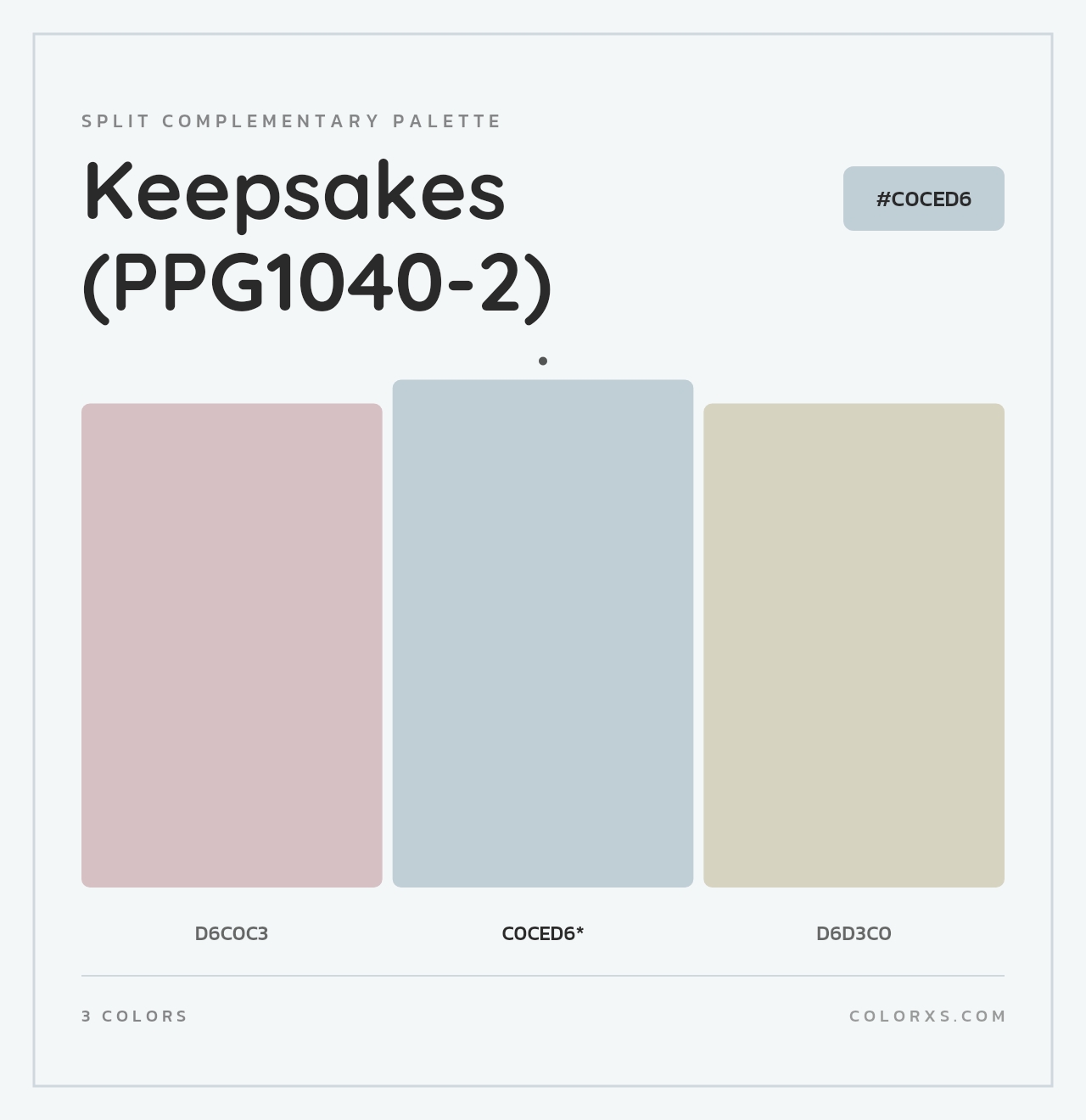 Keepsakes (PPG1040-2) - Split-Complementary Color Palette