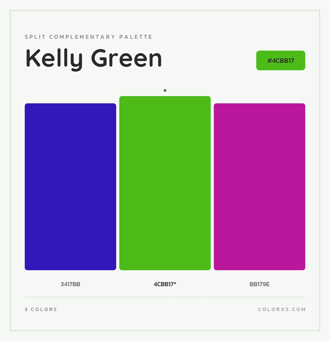 Kelly Green - Split-Complementary Color Palette