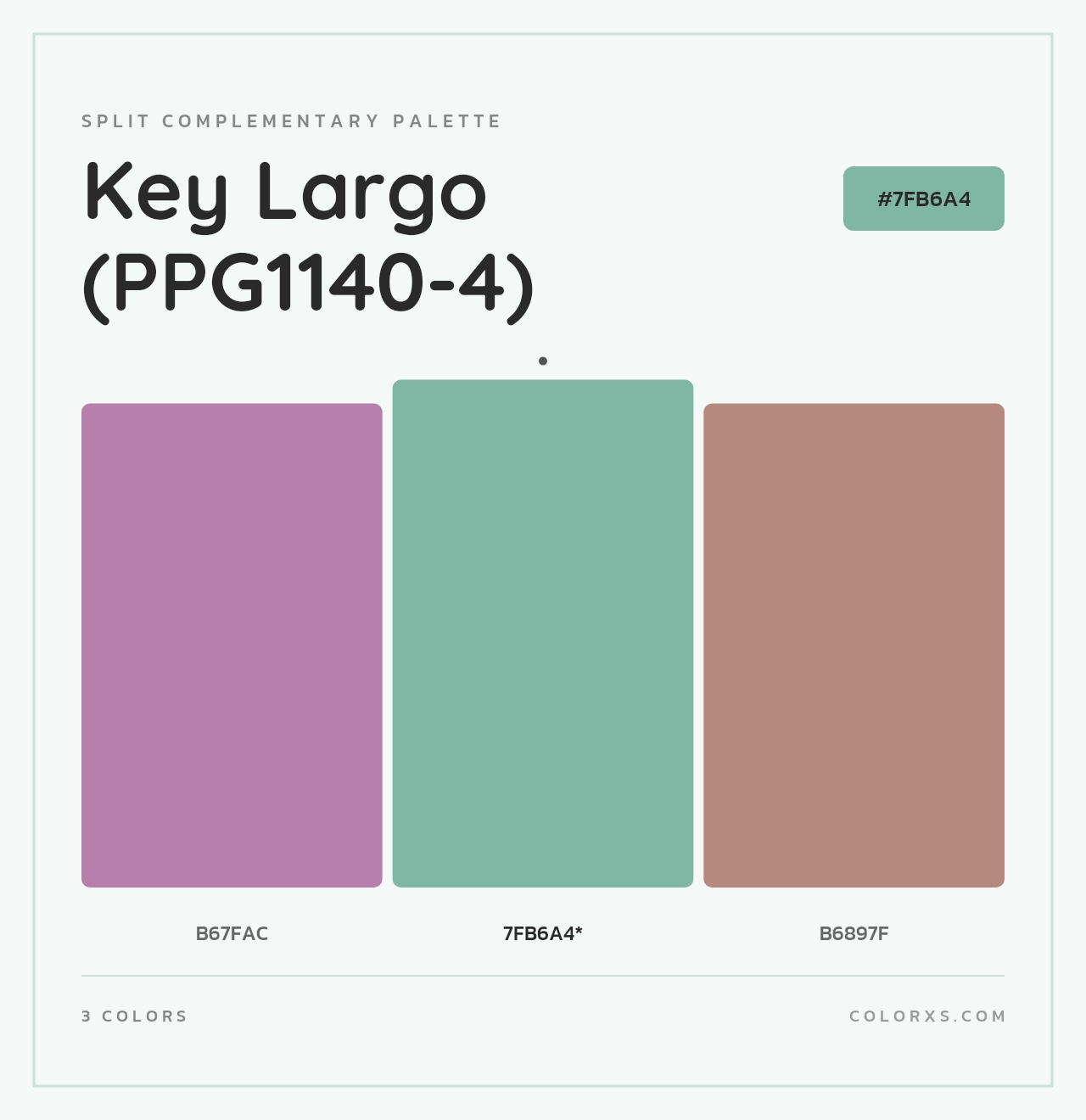 Key Largo (PPG1140-4) - Split-Complementary Color Palette