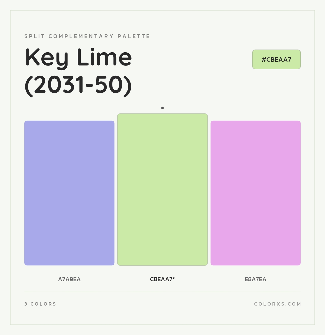 Key Lime (2031-50) - Split-Complementary Color Palette