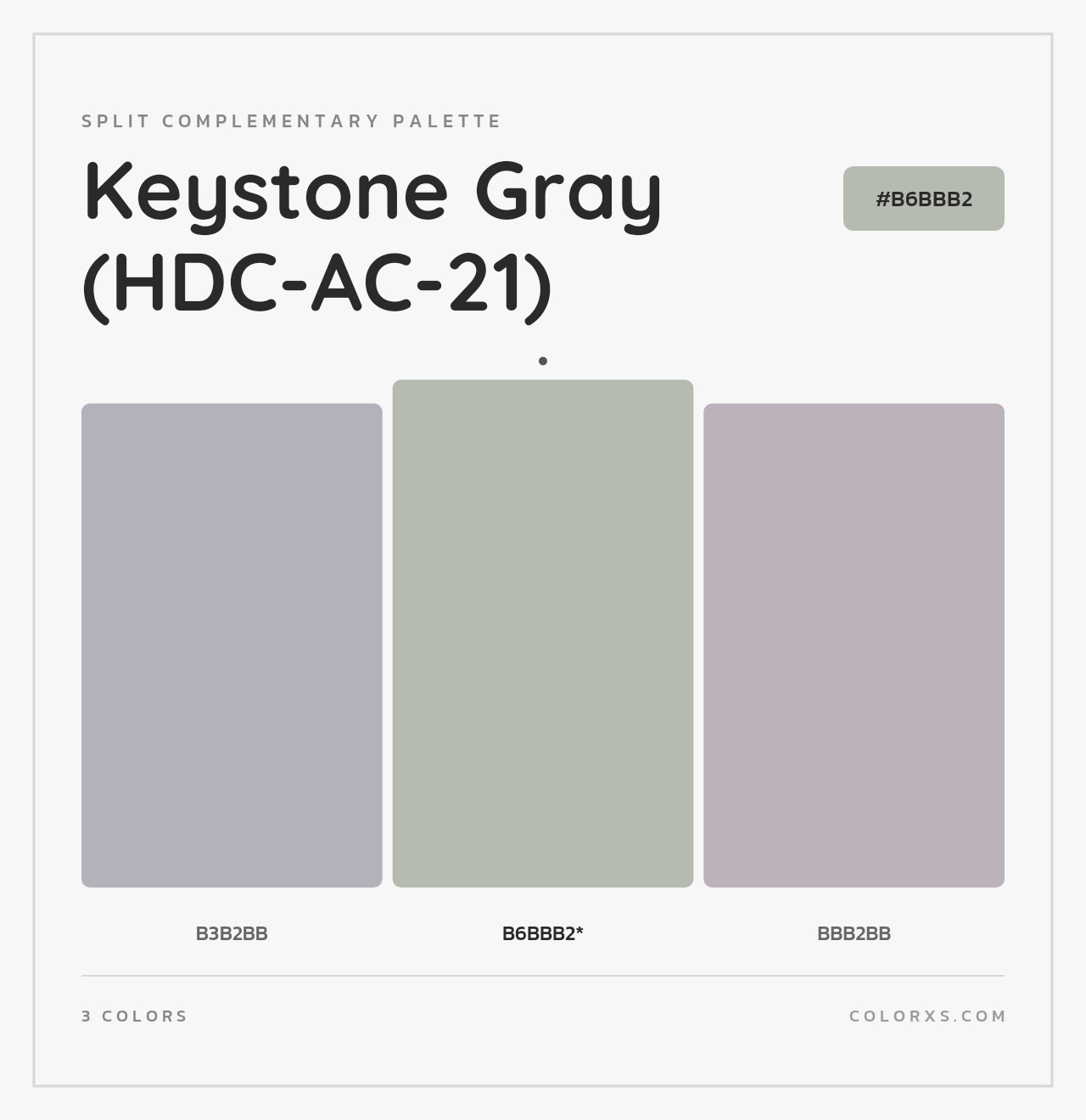 Keystone Gray (HDC-AC-21) - Split-Complementary Color Palette
