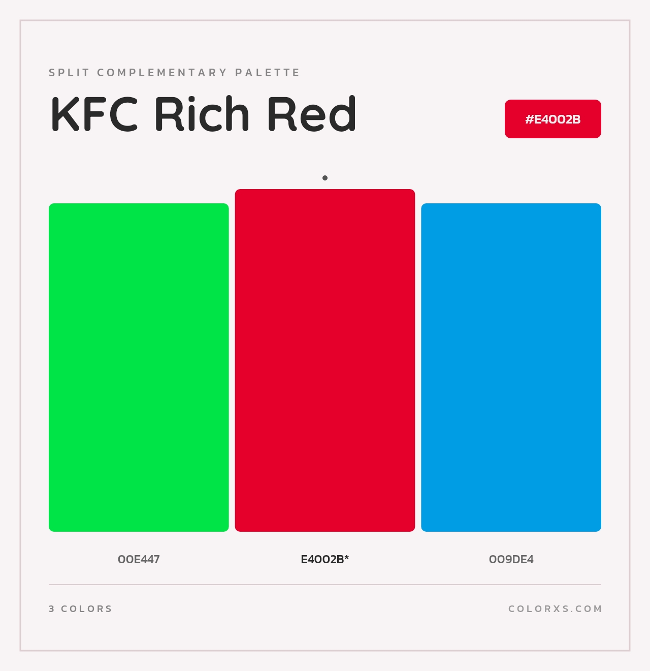 KFC Rich Red - Split-Complementary Color Palette