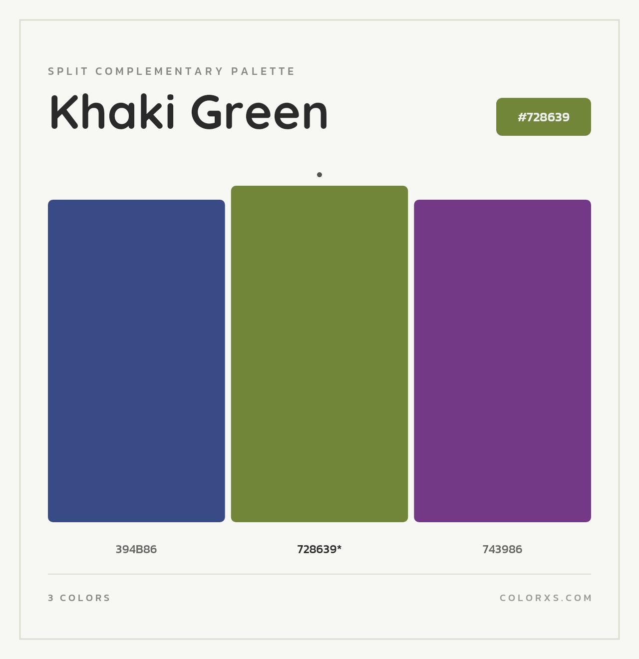 Khaki Green - Split-Complementary Color Palette
