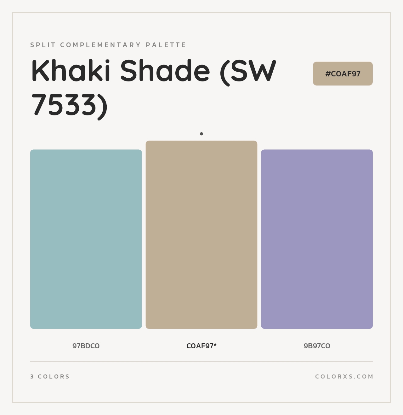 Khaki Shade (SW 7533) - Split-Complementary Color Palette