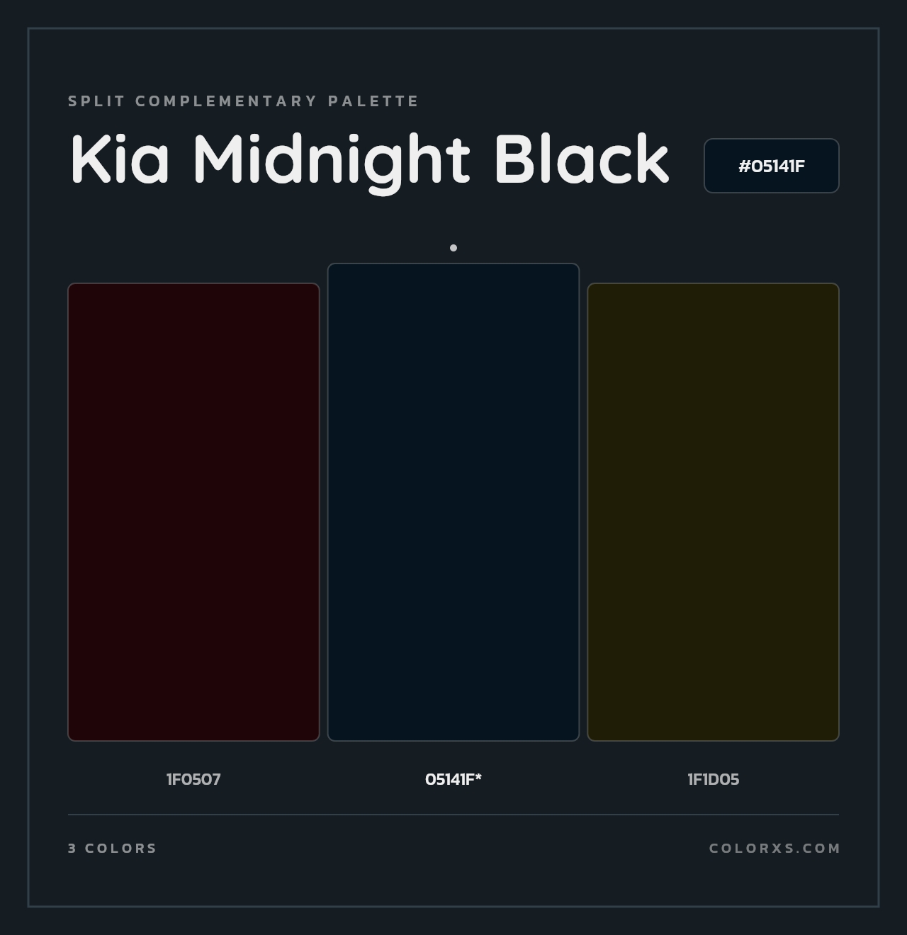 Kia Midnight Black - Split-Complementary Color Palette