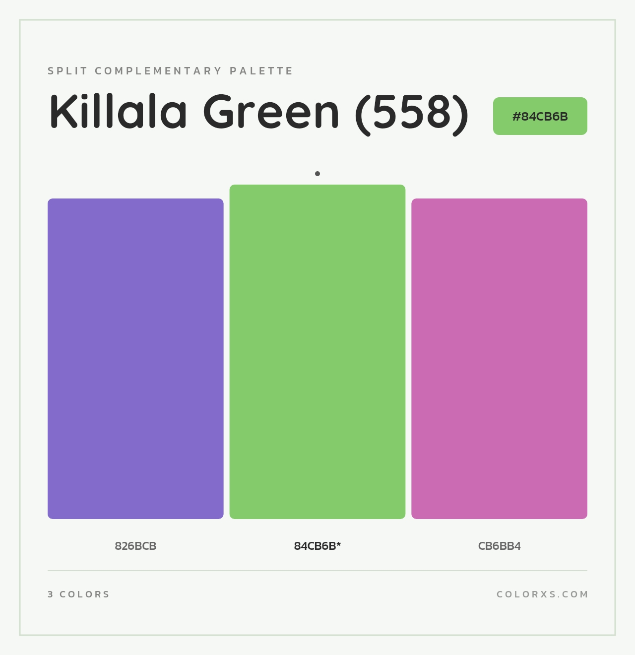 Killala Green (558) - Split-Complementary Color Palette