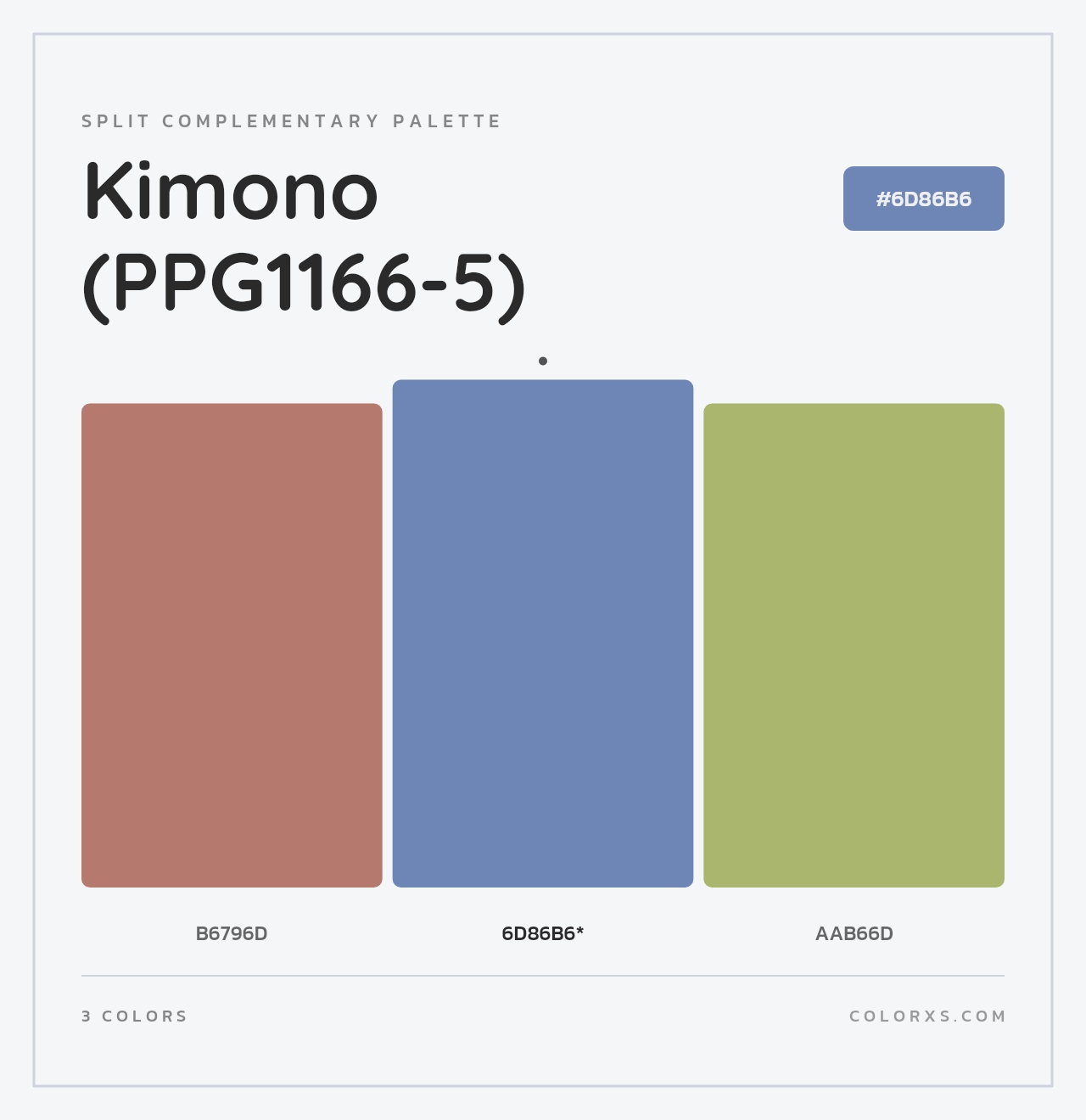 Kimono (PPG1166-5) - Split-Complementary Color Palette
