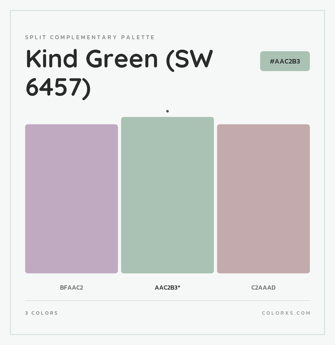 Kind Green (SW 6457) - Split-Complementary Color Palette